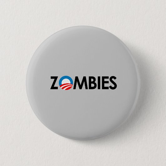 Anti-Obama - Zombies zwart Ronde Button 5,7 Cm (Voorkant)
