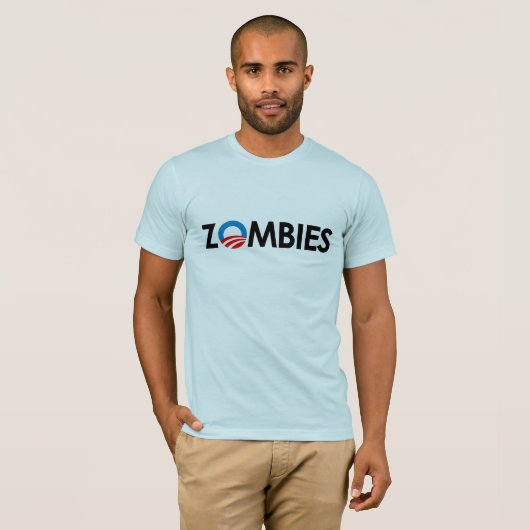 Anti-Obama - Zombies zwart T-shirt (Voorkant volledig)