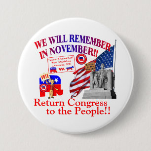 Anti-ObamaCare - We zullen het ons herinneren in n Ronde Button 7,6 Cm
