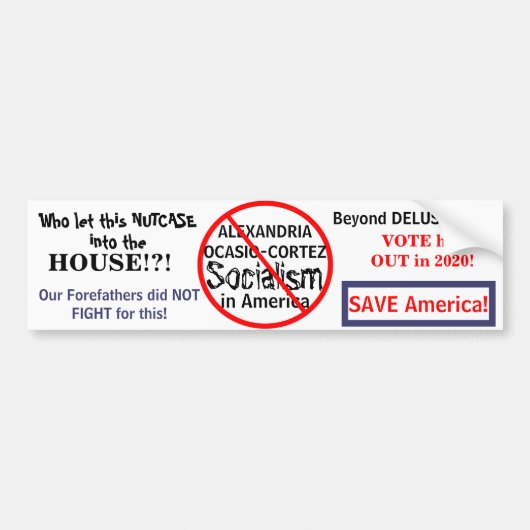 Anti-Ocasio-Cortez Socialisme geeft verkiezingsjaa Bumpersticker (Voorkant)