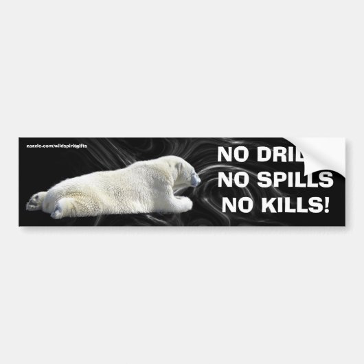 ANTI-OLIEVLEK POLAR BEER Wildlife Protection Bumpersticker (Voorkant)