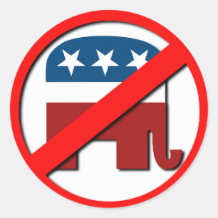 ANTI-OLIFANT / ANTI-REPUBLIKEIN RONDE STICKER