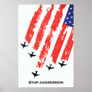 Anti-oorlogsposter Stop agressie Amerikaanse oorlo Poster