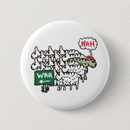 Anti-oorlogsschaap Ronde Button 5,7 Cm