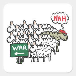 Anti-oorlogsschaap Vierkante Sticker