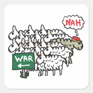 Anti-oorlogsschaap Vierkante Sticker