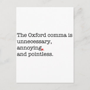 Anti-Oxford Comma Briefkaart