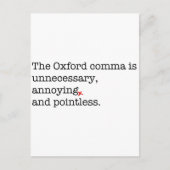 Anti-Oxford Comma Briefkaart (Voorkant)