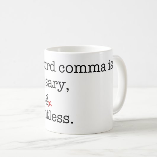 Anti-Oxford Comma Koffiemok (Voorkant rechts)
