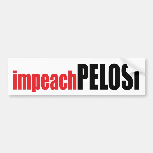 Anti-Pelosi: Impeach Pelosi Bumpersticker (Voorkant)