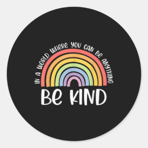 Anti-pesten Wees vriendelijk Eenheidsdag Rainbow K Ronde Sticker