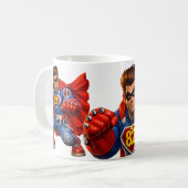Anti-pestkop superheld koffiemok (Voorkant links)