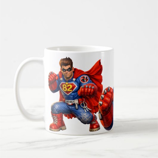 Anti-pestkop superheld koffiemok (Links)