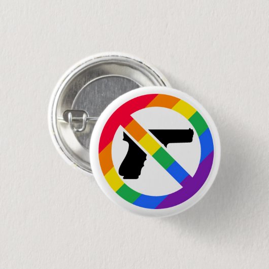 Anti-Pistool LGBT Rainbow Pin Ronde Button 3,2 Cm (Voorkant /achterkant)