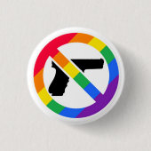 Anti-Pistool LGBT Rainbow Pin Ronde Button 3,2 Cm (Voorkant)
