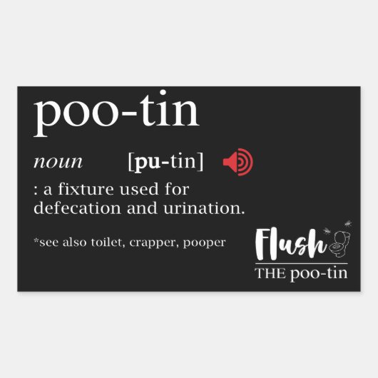 Anti-Poetin POOTIN Funny Dictionary Rechthoekige Sticker (Voorkant)