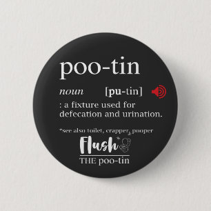 Anti-Poetin POOTIN Funny Dictionary Ronde Button 5,7 Cm
