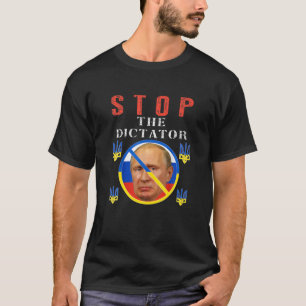 Anti-Poetin: Stop Poetin Oekraïne met de vrije vl T-shirt