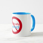 Anti politiek correcte blauwe rode cirkel mok (Voorkant rechts)