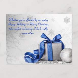 Anti politiek correcte kerst sneeuwvlok feestdagenkaart