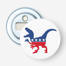 Anti-politiek patriottische T-Rex Button Flesopener