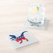 Anti-politiek patriottische T-Rex Glazen Onderzetter (Schuin)