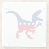 Anti-politiek patriottische T-Rex Glazen Onderzetter (Achterkant)