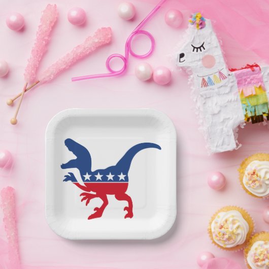 Anti-politiek patriottische T-Rex Papieren Bordje (Feest)
