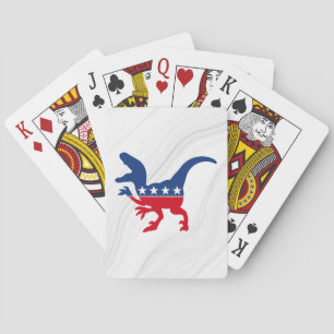 Anti-politiek patriottische T-Rex Pokerkaarten