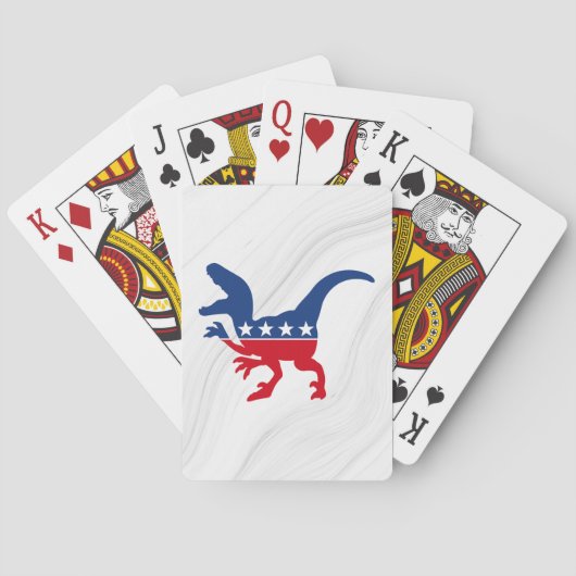 Anti-politiek patriottische T-Rex Pokerkaarten (Achterkant)