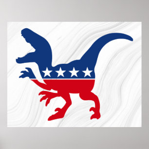 Anti-politiek patriottische T-Rex Poster
