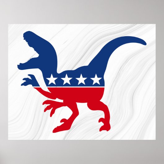 Anti-politiek patriottische T-Rex Poster (Voorkant)