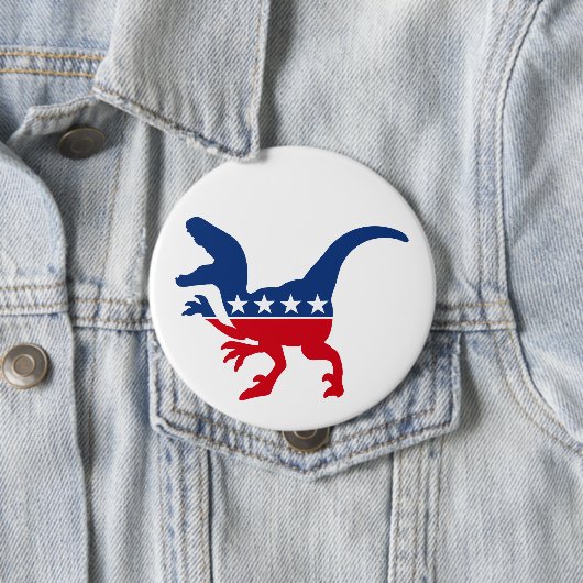 Anti-politiek patriottische T-Rex Ronde Button 4,0 Cm (In situ)