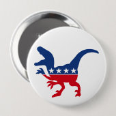 Anti-politiek patriottische T-Rex Ronde Button 4,0 Cm (Voorkant /achterkant)