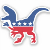Anti-politiek patriottische T-Rex Sticker (Voorkant)