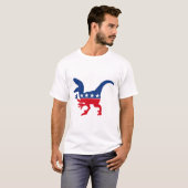 Anti-politiek patriottische T-Rex T-shirt (Voorkant volledig)