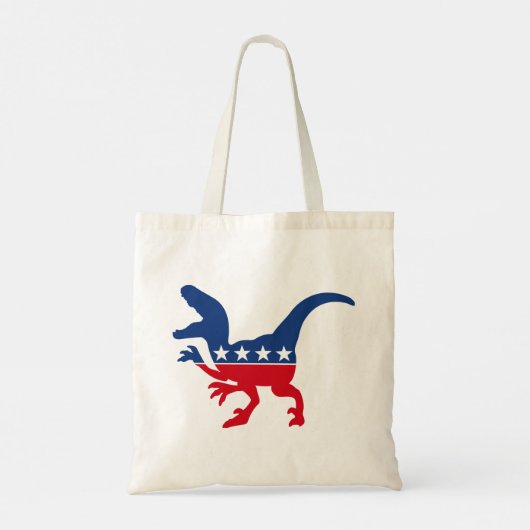 Anti-politiek patriottische T-Rex Tote Bag (Achterkant)