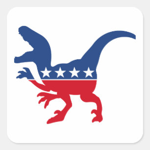Anti-politiek patriottische T-Rex Vierkante Sticker
