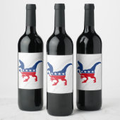 Anti-politiek patriottische T-Rex Wijn Etiket (Flessen)