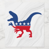 Anti-politiek patriottische T-Rex Wijn Etiket (Enkel label)