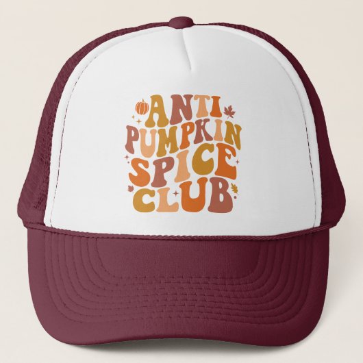 Anti Pompoen Spice Club Retro Herfst Trucker Pet (Voorkant)