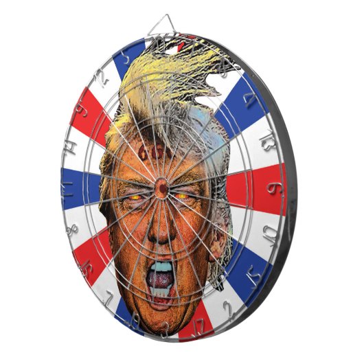 Anti-President Trump Big Mouth Devil Dartbord (Voorkant Rechts)