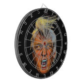 Anti-president Trump grote mond duivel Dartbord (Voorkant Links)