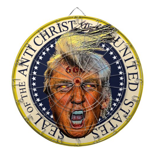 Anti-President Trump Seal of the Anti-Christus Dartbord (Voorkant)