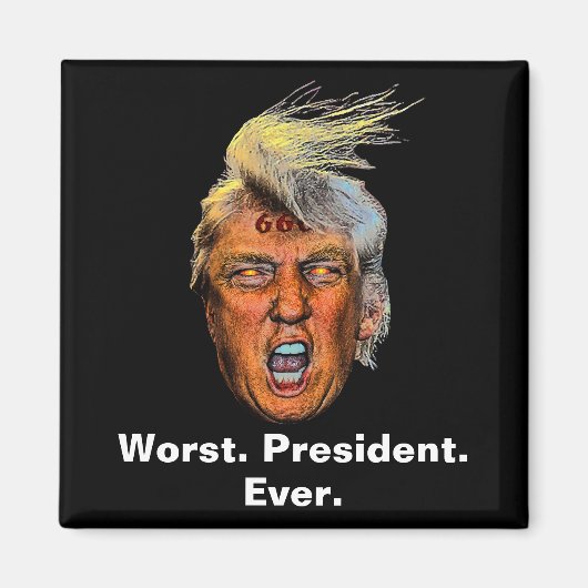 Anti President Trump - Slechtste President ooit Magneet (Voorkant)