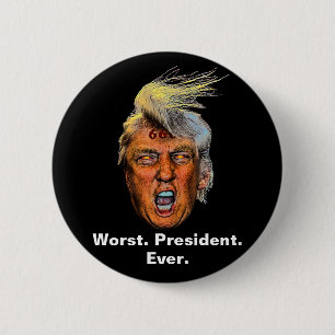 Anti President Trump - Slechtste President ooit Ronde Button 5,7 Cm