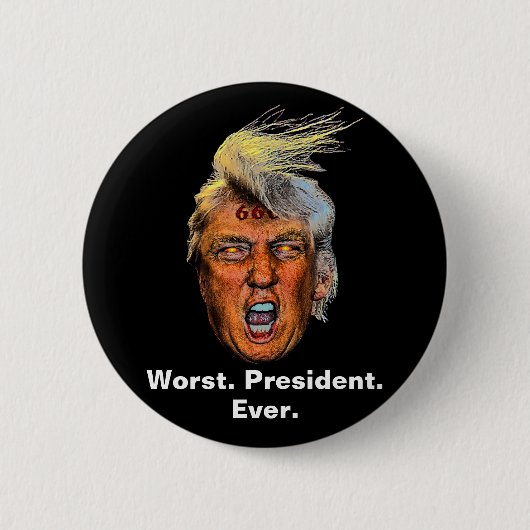 Anti President Trump - Slechtste President ooit Ronde Button 5,7 Cm (Voorkant)