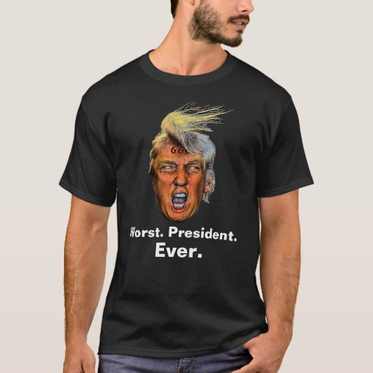 Anti President Trump - Slechtste President ooit T-shirt (Voorkant)