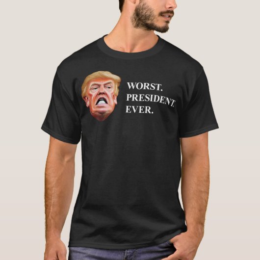 Anti President Trump - Slechtste President ooit T-shirt (Voorkant)