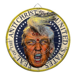 Anti President Trump Zegel van de Antichrist Dartbord